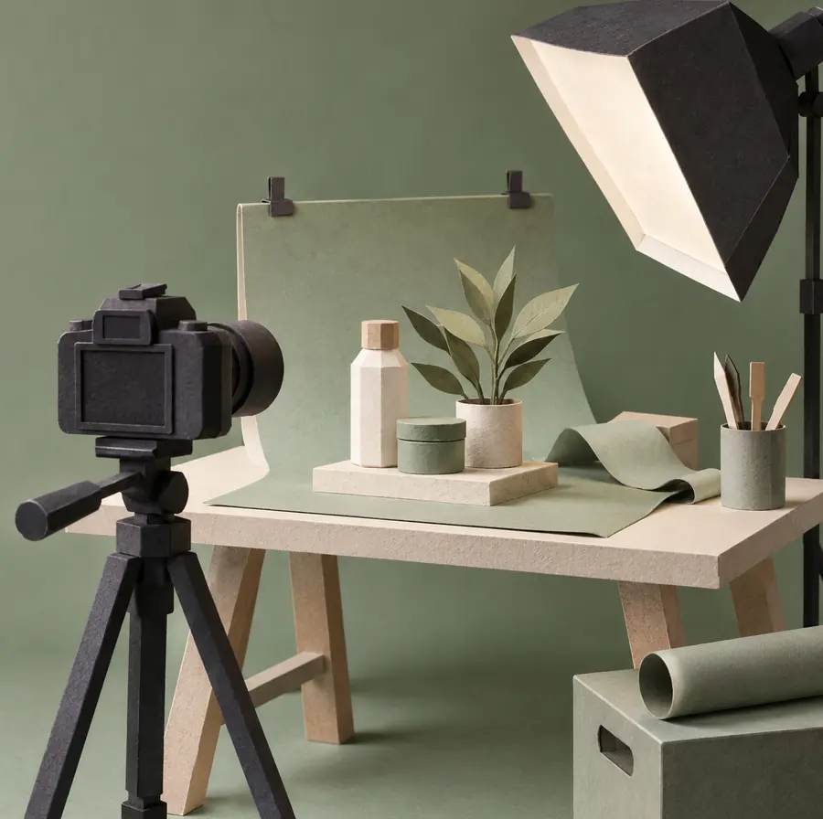 Illustration of photography businesses equipment and workspace
